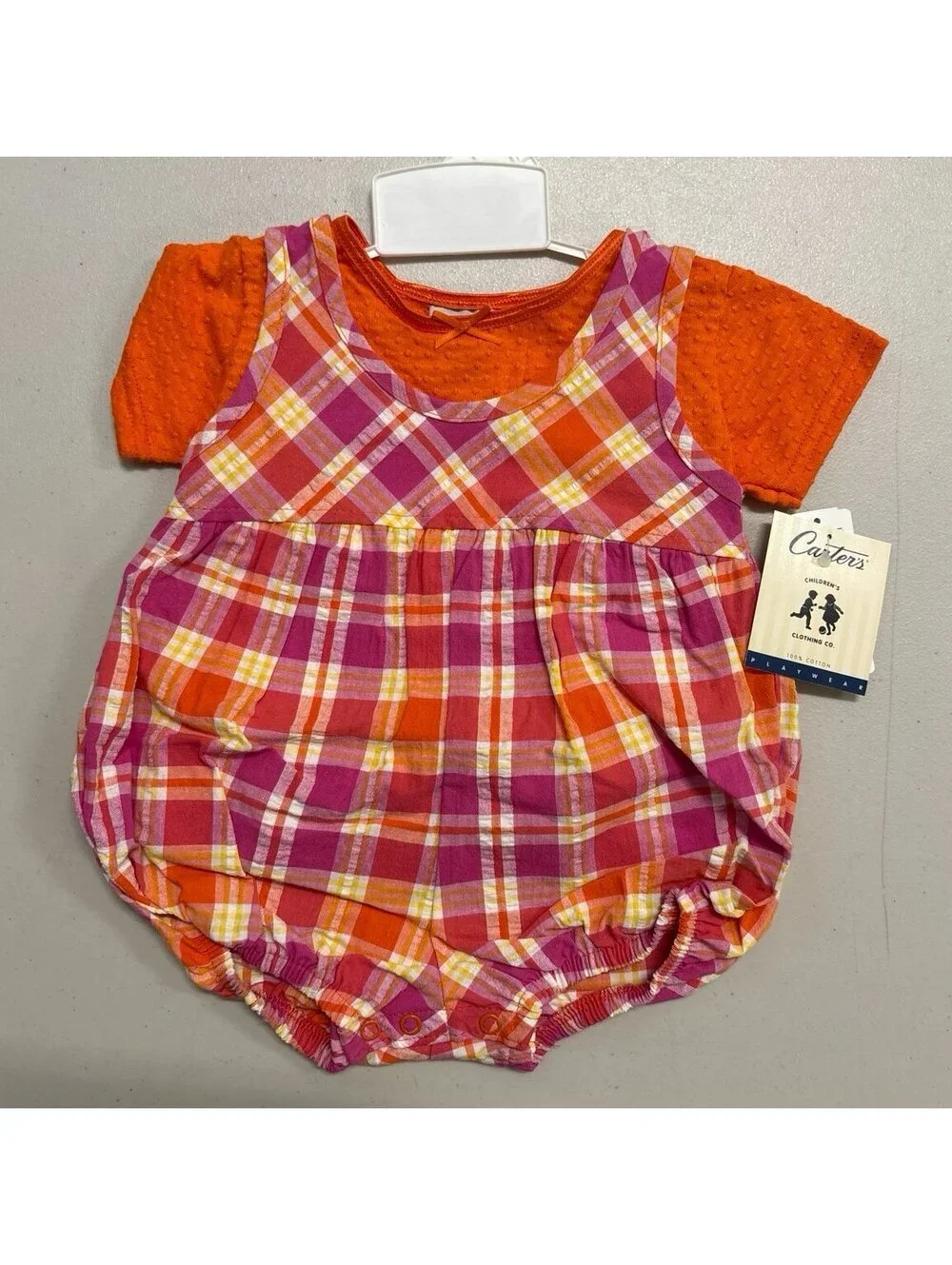 Carter’s Vintage Plaid Bubble Romper NWT 6-9M